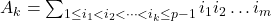 A_{k}=\sum_{1 \leq i_1 < i_2 < \dots < i_k \leq p-1} i_1i_2 \dots i_m