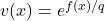 v(x)=e^{f(x)/q}