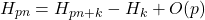 \[H_{pn}=H_{pn+k}-H_{k}+O(p)\]