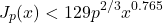 \[J_p(x) < 129p^{2/3}x^{0.765}\]